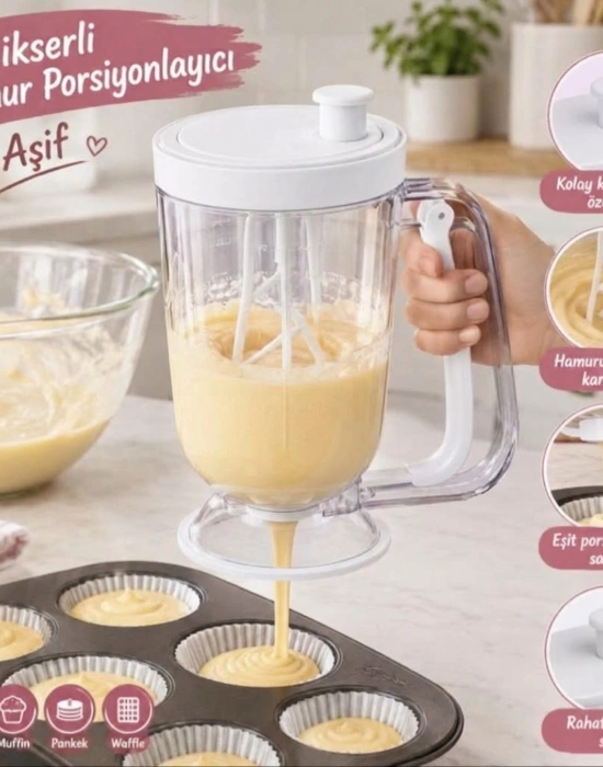 BT. Karıştırıcılı Hamur Dağıtıcı Hamur Porsiyonlayıcı Mixer 2 ın 1