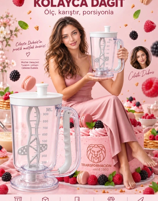 BT. Karıştırıcılı Hamur Dağıtıcı Hamur Porsiyonlayıcı Mixer 2 ın 1
