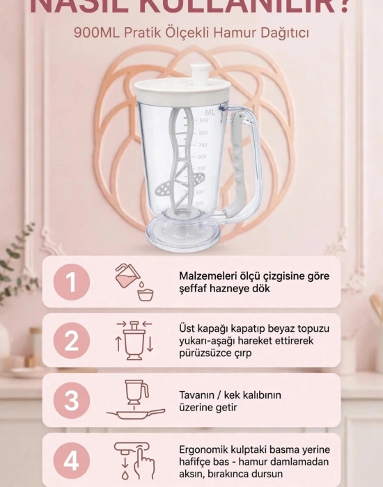 BT. Karıştırıcılı Hamur Dağıtıcı Hamur Porsiyonlayıcı Mixer 2 ın 1