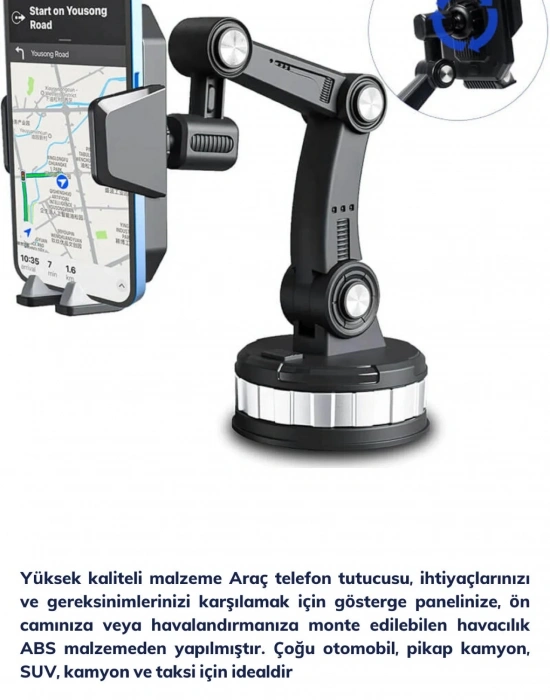 K. Yeni Model 360° Döner Yüzey Vakumlu Telefon Tutucu