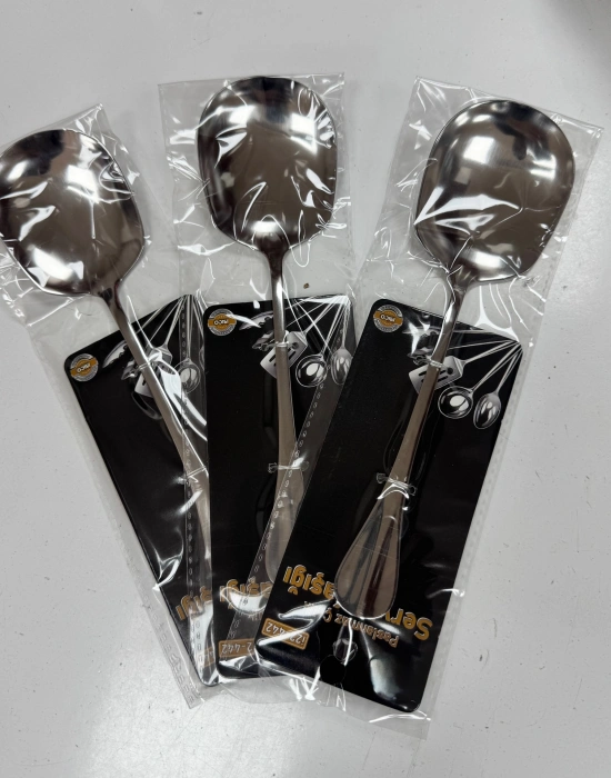 K. Gümüş Paslanmaz Çelik Servis Sunum Kaşığı 21 Cm Metal Kaşık