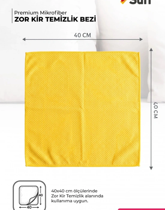 KK. Suff Fuchsie Mikrofiber Zor Kir Temizlik Bezi Geniş Alan Banyo Lavabo ve Armatür Temizlik Bezi 40x40 CM