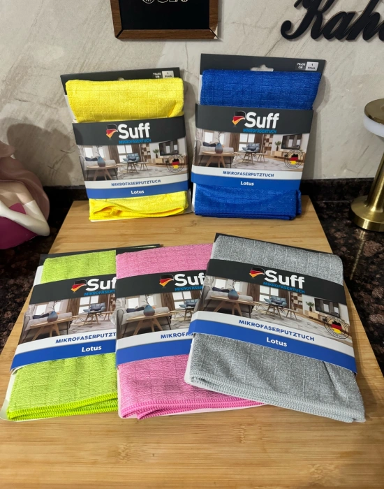 KK. Suff Lotus 70x50Cm Mikrofiber Yüzey Temizlik Bezi Büyük Boy İnox Yüzey Temizlik Bezi Küçük Damalı 70x50 cm