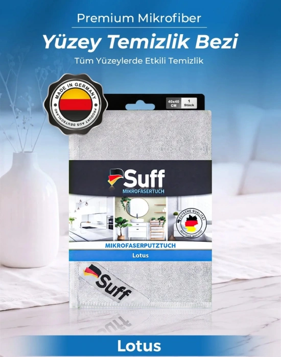 KK. Suff Lotus Düz Parlak Mikrofiber Yüzey Temizlik Bezi Ocak ve Fırın Temizlik Bezi 40x40 cm