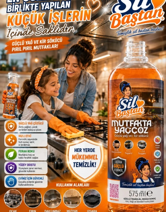 SİL BAŞTAN Mutfak Yağ Çözücü 575 ml KOLİ 20 ADET
