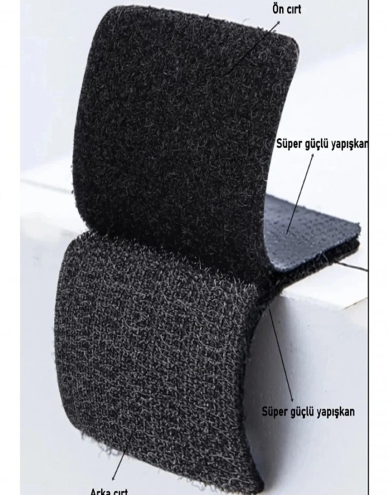 K. Dikdörtgen Halı Cırt 10 Adet 2x5 Cm Arkası Yapışkanlı Cırt Cırt Bant Halı Kilim Koltuk Örtüsü Tablo Sabitleyici