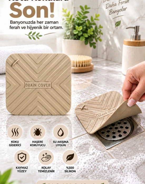 K. Kötü Koku Önleyici Silikon Mat Banyo Mutfak Lavabo Balkon Gider Tıpası Kapağı Böcek Önleyici KARMA RENK