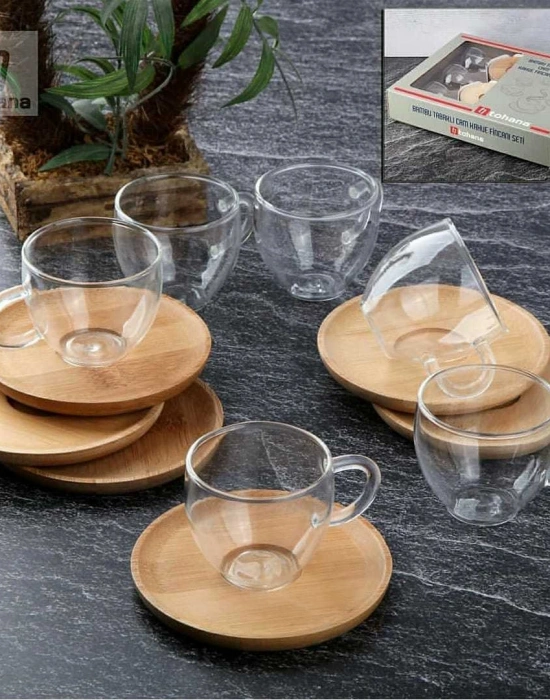 6LI BAMBU TABAKLI KAHVE FINCANI