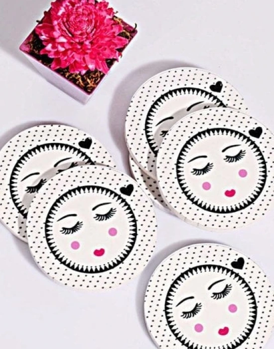 6LI KİRPİK AHŞAP BARDAK ALTLIĞI