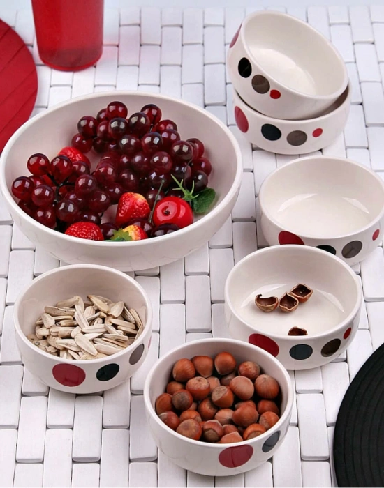 7 PARÇA SERAMİK DESENLİ .ÇEREZLİK