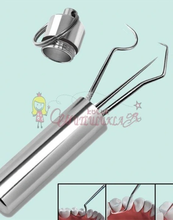 7 Parça Paslanmaz Çelik Ağız Diş Tartar Sökücü Temizlik Bakım Seti