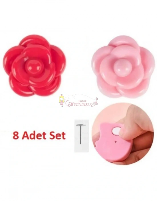 8 Adet Çiçek Desenli Yorgan Nevresim Sabitleyici Iğne Çarşaf Örtü Kaydırmaz Sabitleme Klipsi