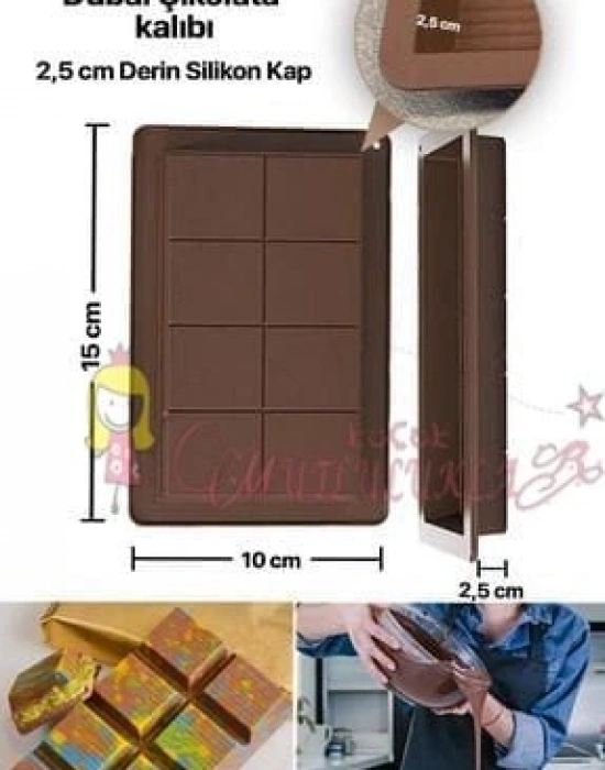 8 bölmeli Dubai Çikolatası Yapma Kalıbı Silikon Kek Kalıbı
