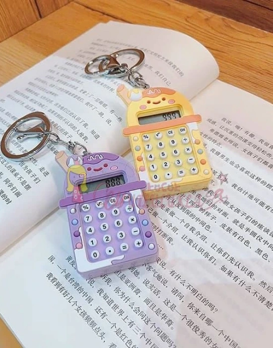 8 Haneli Ekran Anahtarlık Kawaii  Taşınabilir Hesap Makinesi