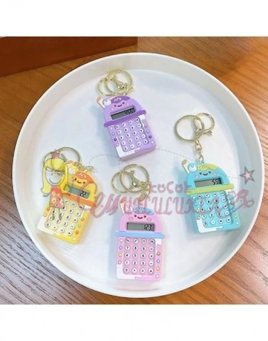8 Haneli Ekran Anahtarlık Kawaii  Taşınabilir Hesap Makinesi