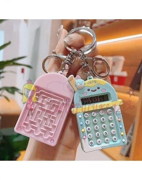 8 Haneli Ekran Anahtarlık Kawaii  Taşınabilir Hesap Makinesi