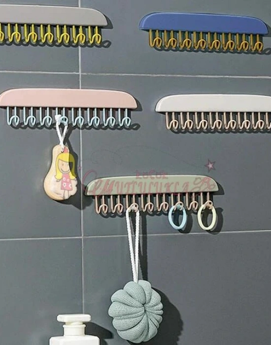 8 Kancalı Çok Amaçlı Yapışkanlı Askı