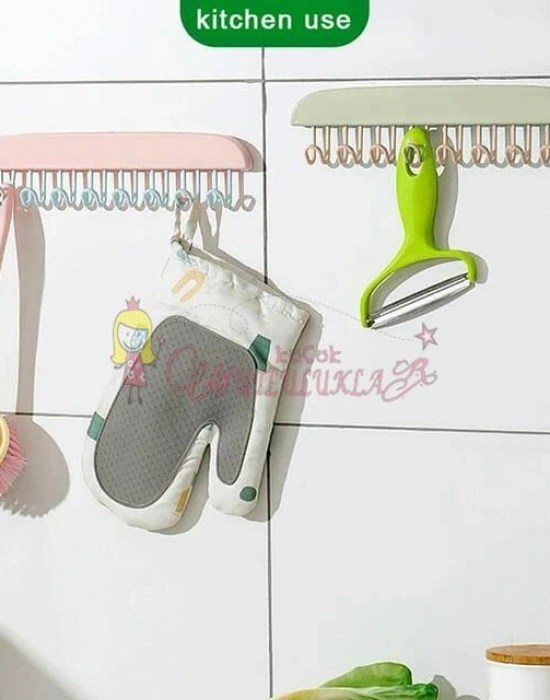 8 Kancalı Çok Amaçlı Yapışkanlı Askı