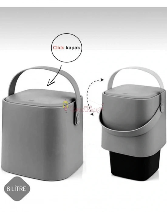 8 Lt Fenomen Tutma Saplı Sihirli Iç Kovalı Tezgah Üst Mutfak Çöp Kovası