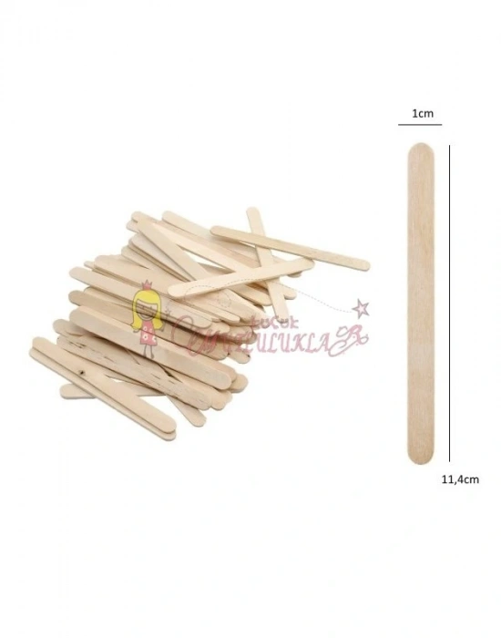 AHŞAP İNCE(KÜÇÜK) DONDURMA ÇUBUĞU NATUREL 50Lİ PAKET