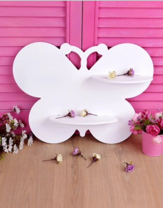 AHŞAP KELEBEK ŞEKLİNDE RAF