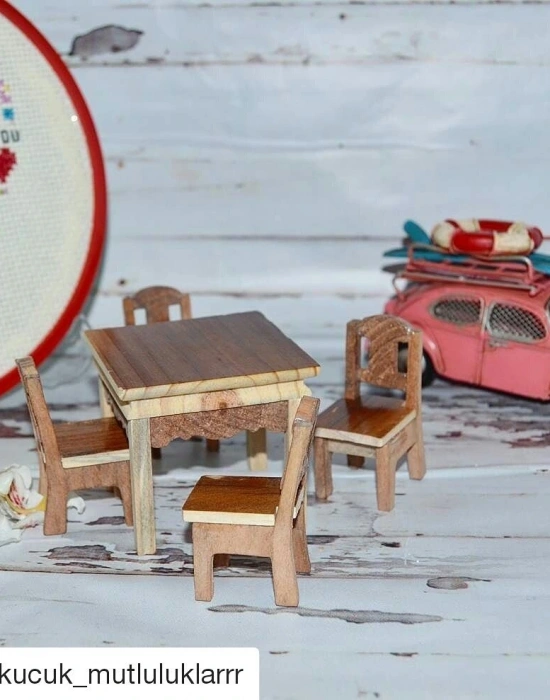 AHŞAP MİNİ MASA SANDALYE SET