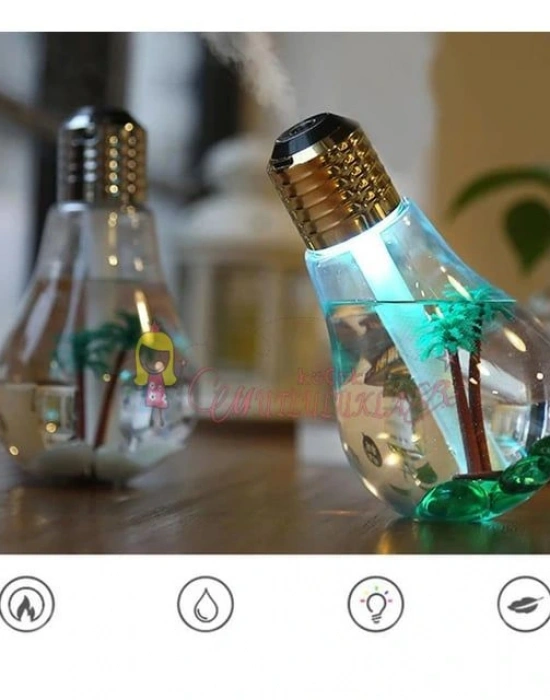 Ampul Şeklinde Led Işıklı Hava Nemlendirici Buhar Makinesi