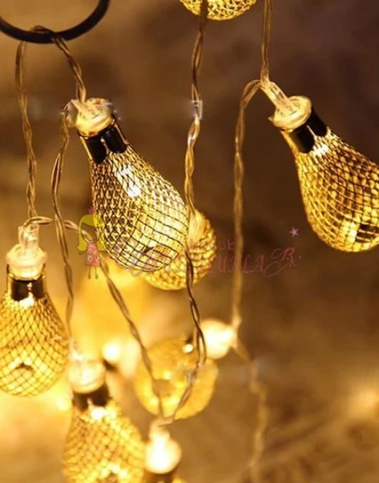 Ampullü Damla Metal Pilli Led Işık (Gün Işığı)