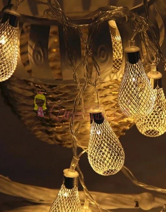 Ampullü Damla Metal Pilli Led Işık (Gün Işığı)