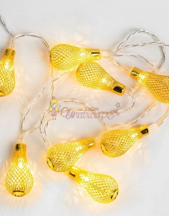 Ampullü Damla Metal Pilli Led Işık (Gün Işığı)