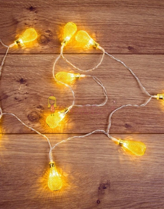 Ampullü Damla Metal Pilli Led Işık (Gün Işığı)