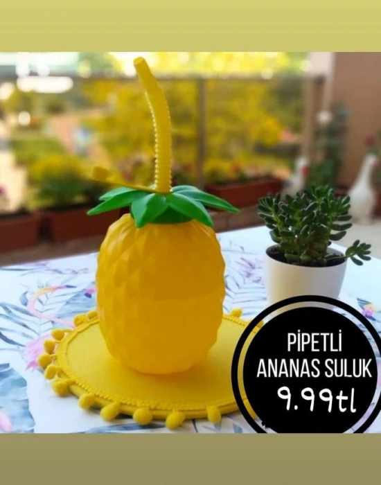 ANANAS PİPETLİ SULUK ( BÜKÜLEBİLİR PİPET )