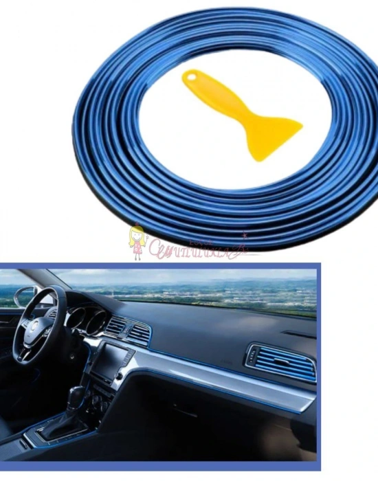 Araba Oto Trim Dekorasyon Şeridi Kauçuk Elastik Kolay Kurulum 5 metre Şerit Bant