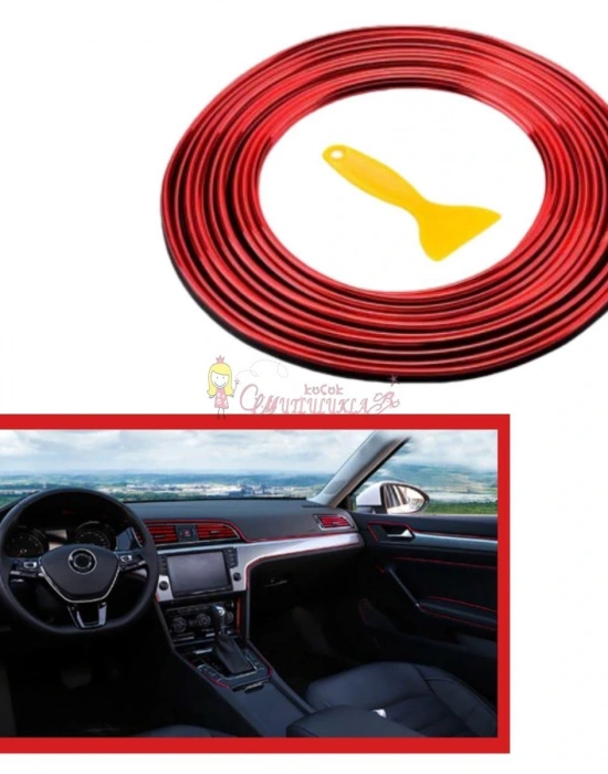 Araba Oto Trim Dekorasyon Şeridi Kauçuk Elastik Kolay Kurulum 5 metre Şerit Bant