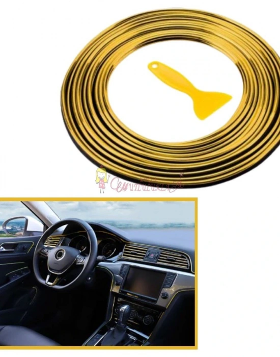 Araba Oto Trim Dekorasyon Şeridi Kauçuk Elastik Kolay Kurulum 5 metre Şerit Bant