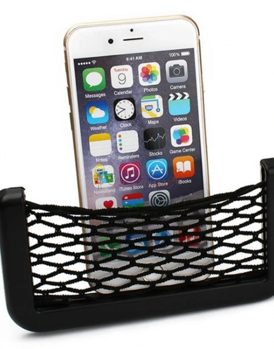 Araç İçi Fileli Pratik Göz Telefon İçin Yapışkanlı Fileli Ceplik