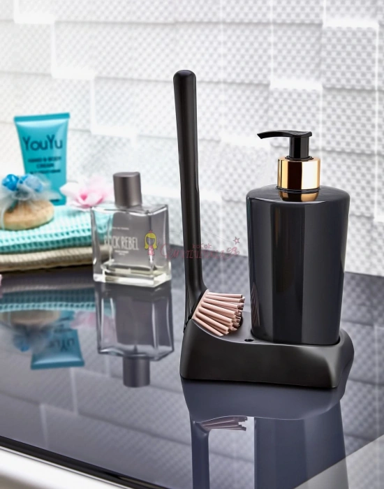 Armona Silikon Fırçalı Mutfak Banyo Sıvı Sabunluk Süngerlik Seti