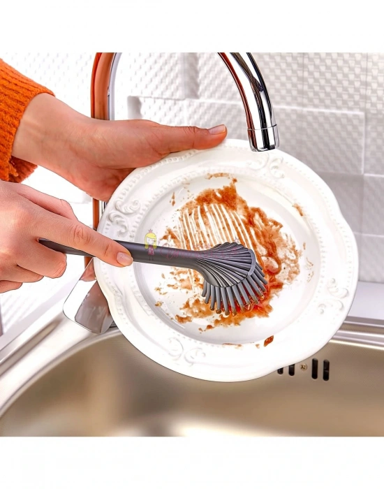 Armona Silikon Fırçalı Mutfak Banyo Sıvı Sabunluk Süngerlik Seti