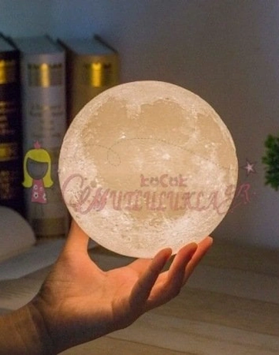 Ay Şeklinde Dekoratif 3D Gece Lambası Led Masa Lambası