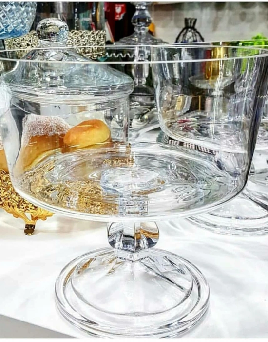 AYAKLI BÜYÜK BOY SALATA KASESİ ŞEFFAF