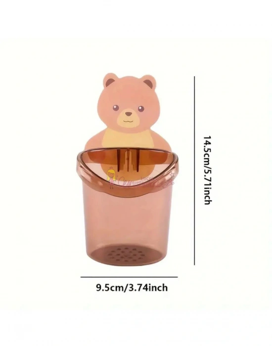 Ayı Figürlü Diş Fırçalık Organizer Ve Askılık Ayıcık Diş Fırçalığı 2Li