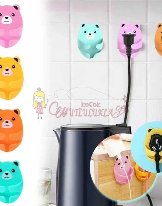 AYICIK DESENLİ SEVİMLİ FİŞ TUTUCU 4LÜ