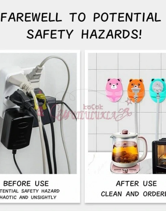 AYICIK DESENLİ SEVİMLİ FİŞ TUTUCU 4LÜ