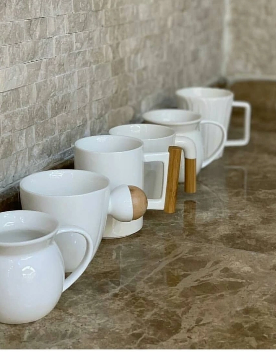 BAMBU DETAYLI PORSELEN KUPALAR