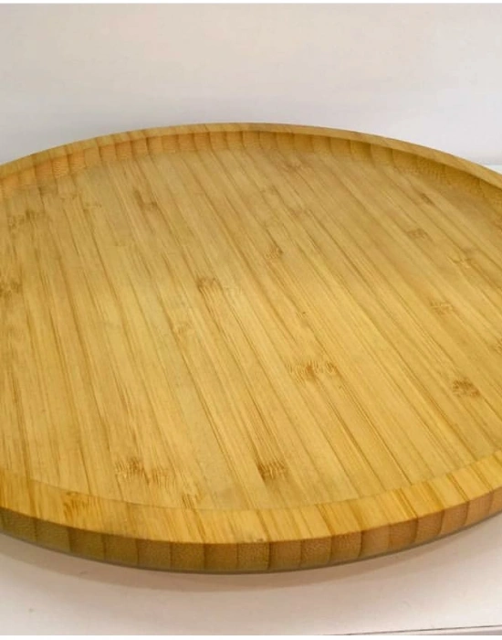 BAMBU DÜZ DÖNERLİ YUVARLAK SUNUM-SERVİS TABAĞI