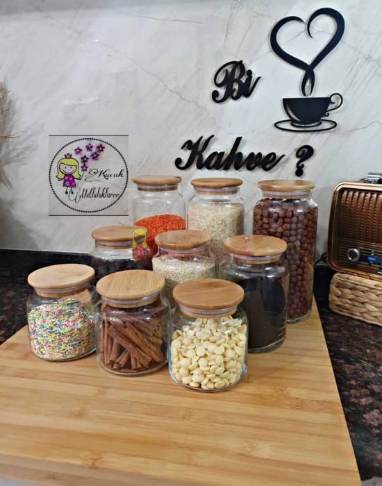 BAMBU KAPAKLI CAM KAVANOZ