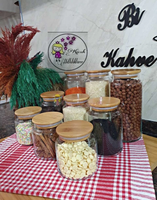 BAMBU KAPAKLI CAM KAVANOZ