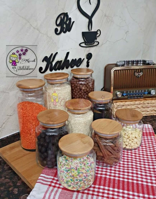 BAMBU KAPAKLI CAM KAVANOZ