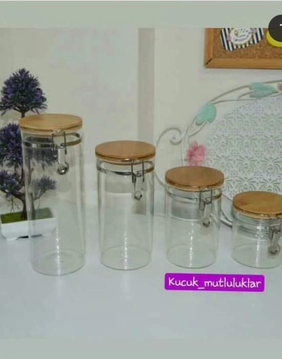 BAMBU KİLİTLİ BORASİLİKAT SAKLAMA KABI