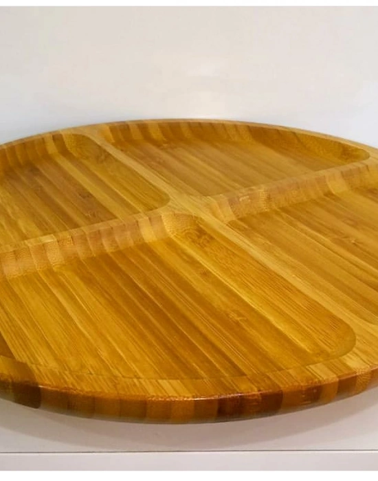 BAMBU YUVARLAK SUNUM-SERVİS TABAĞI 4 BÖLMELI